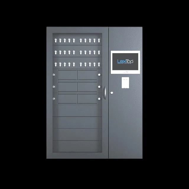 LoxTop cabinet with key positions, closed compartments and free spaces for expansion